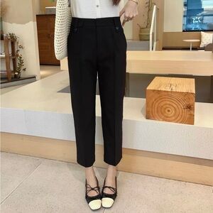 Black Cropped Dress Pants